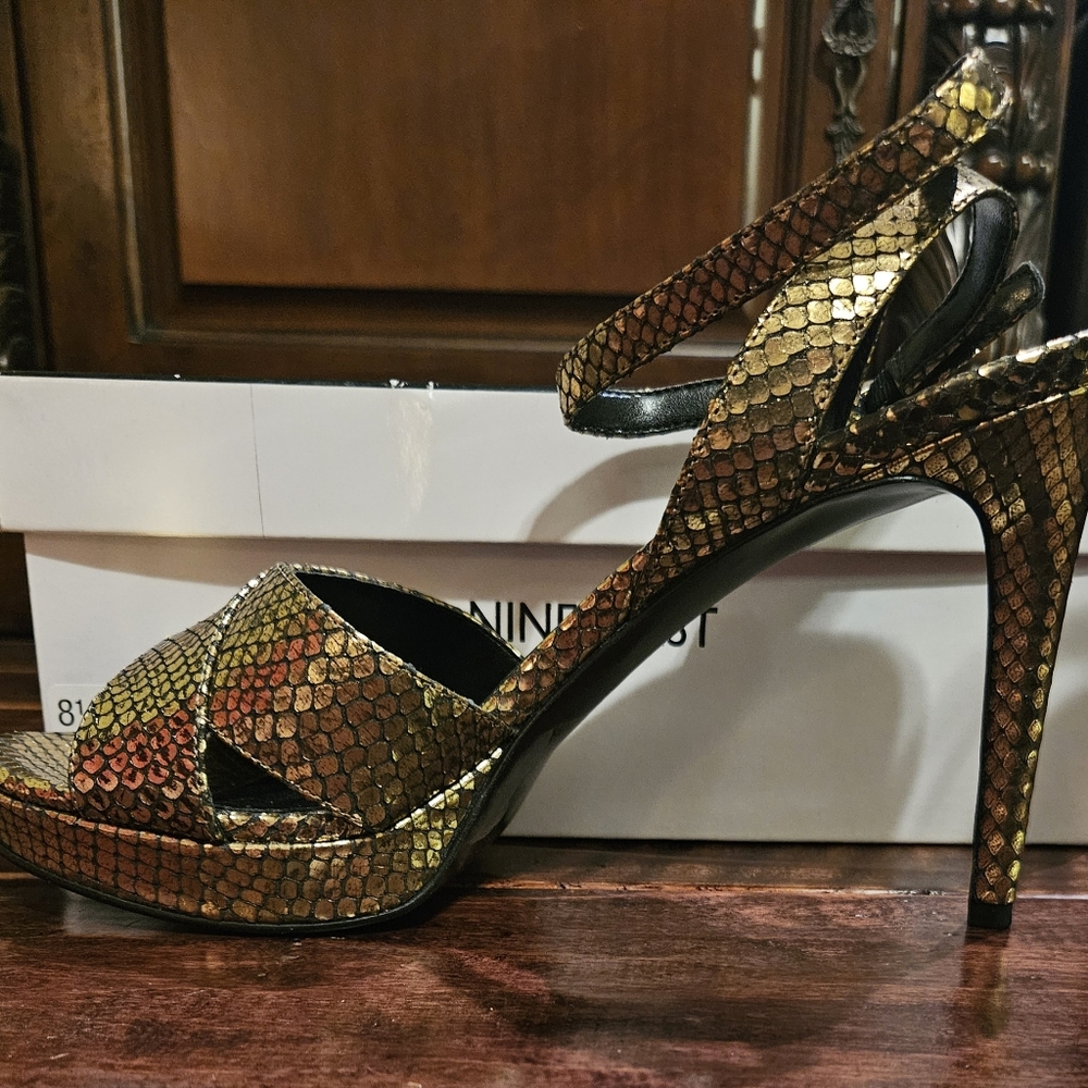 Nine West Gold Strappy Heels